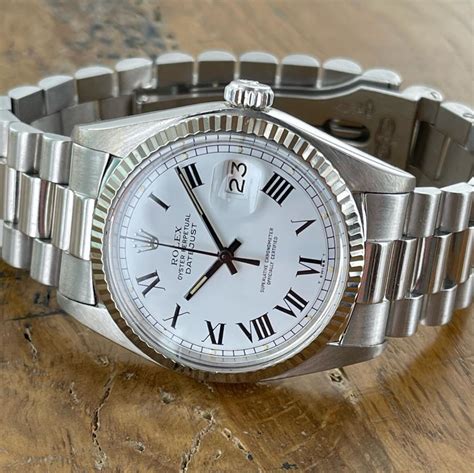 rolex datejust 1601 white face